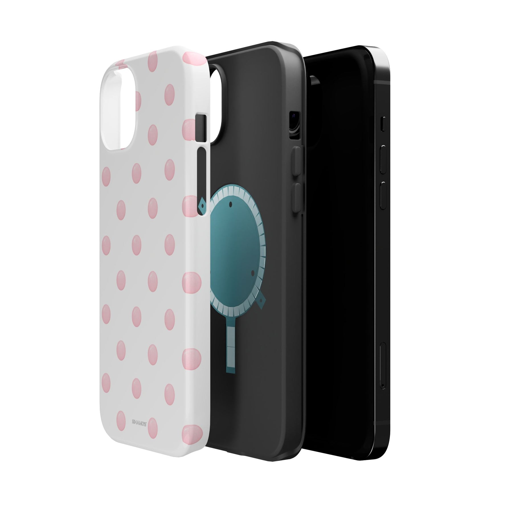 Pink Polka Dot Impact-Resistant Phone Case | MagSafe