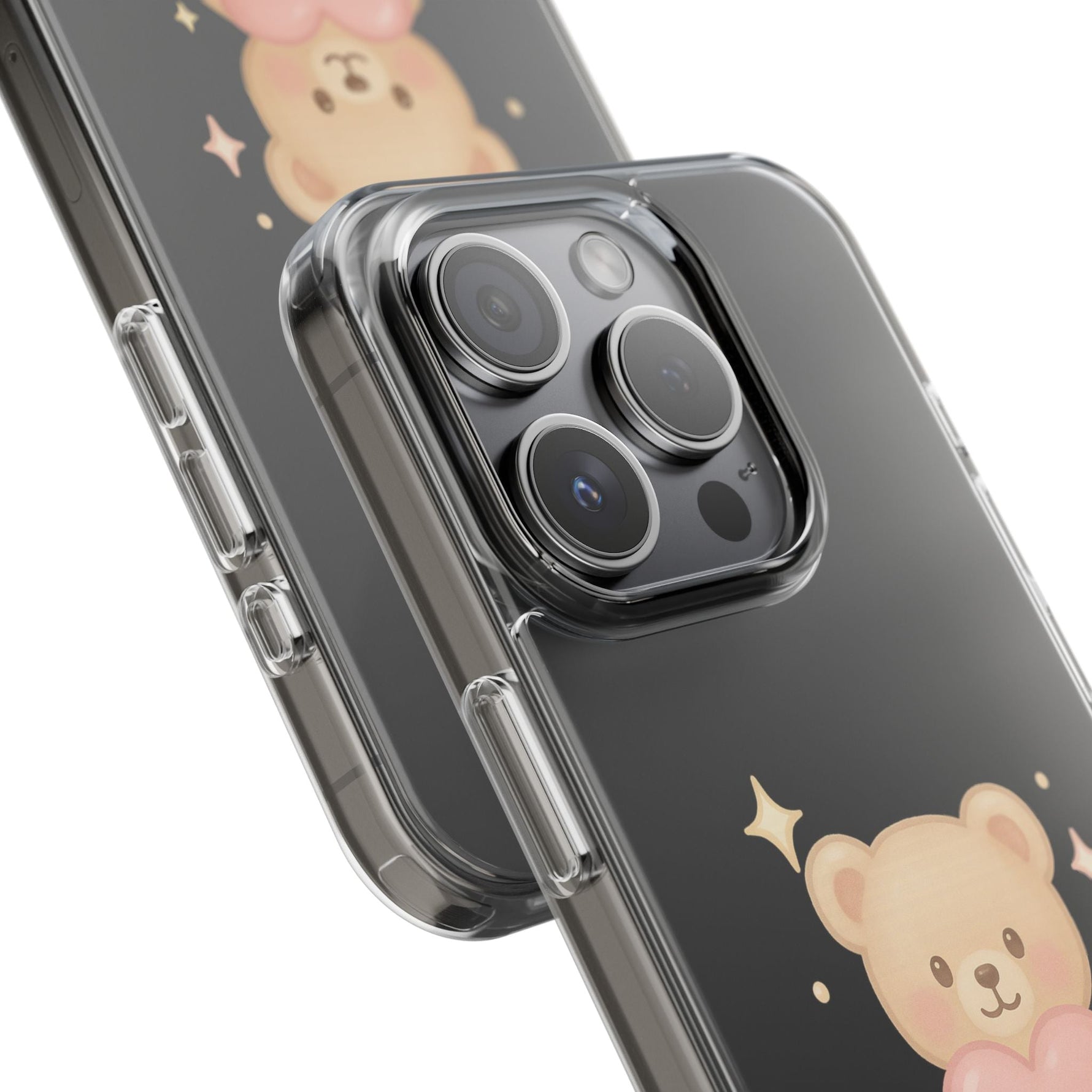 Romantic Teddy Bear Impact-Resistant iPhone Case with Heart Design  Shamo's