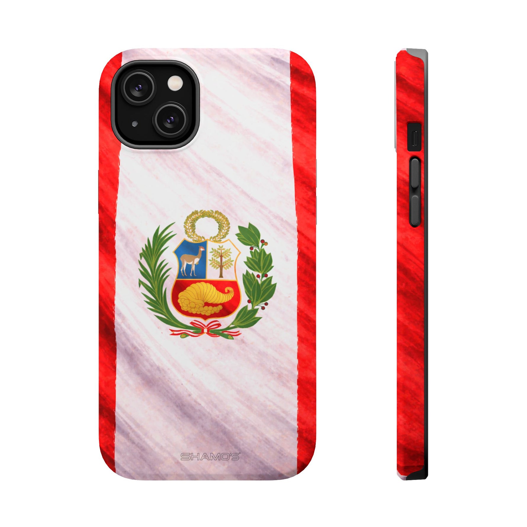 Peru Flag Magnetic Impact-Resistant Phone Case, Protective Patriotic Design, MagSafe Compatible - iPhone 14 Plus / Matte - Shamo's