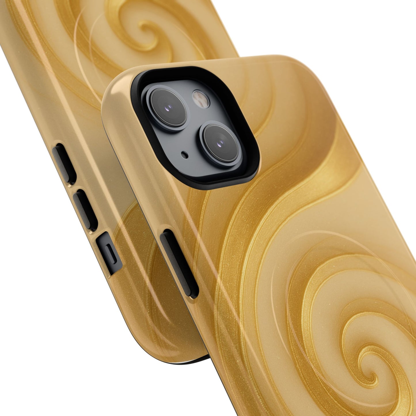 Luxury Series Swirl Gold iPhone Case compatible with MagSafe