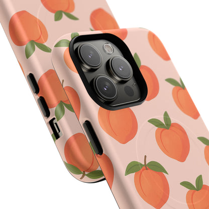 Peach Pattern Fruit Case for iPhone | MagSafe Compatible