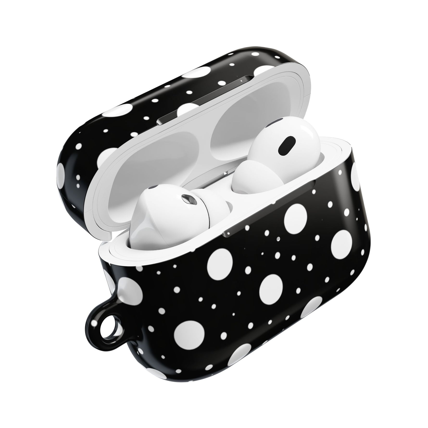 Polka Dot AirPod Case – Black & White Retro Spot Protective Cover