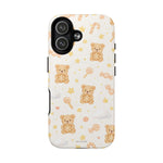 Beige Teddy Bear on Clouds iPhone Case with MagSafe