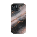 Marbled Black & Rose Gold Magnetic MagSafe Compatible Phone Case — Impact-Resistant