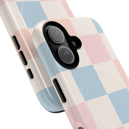 Pastel Checkerboard Pattern iPhone Cases - MagSafe