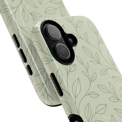 Sage Botanical Leaves Floral iPhone Case | MagSafe