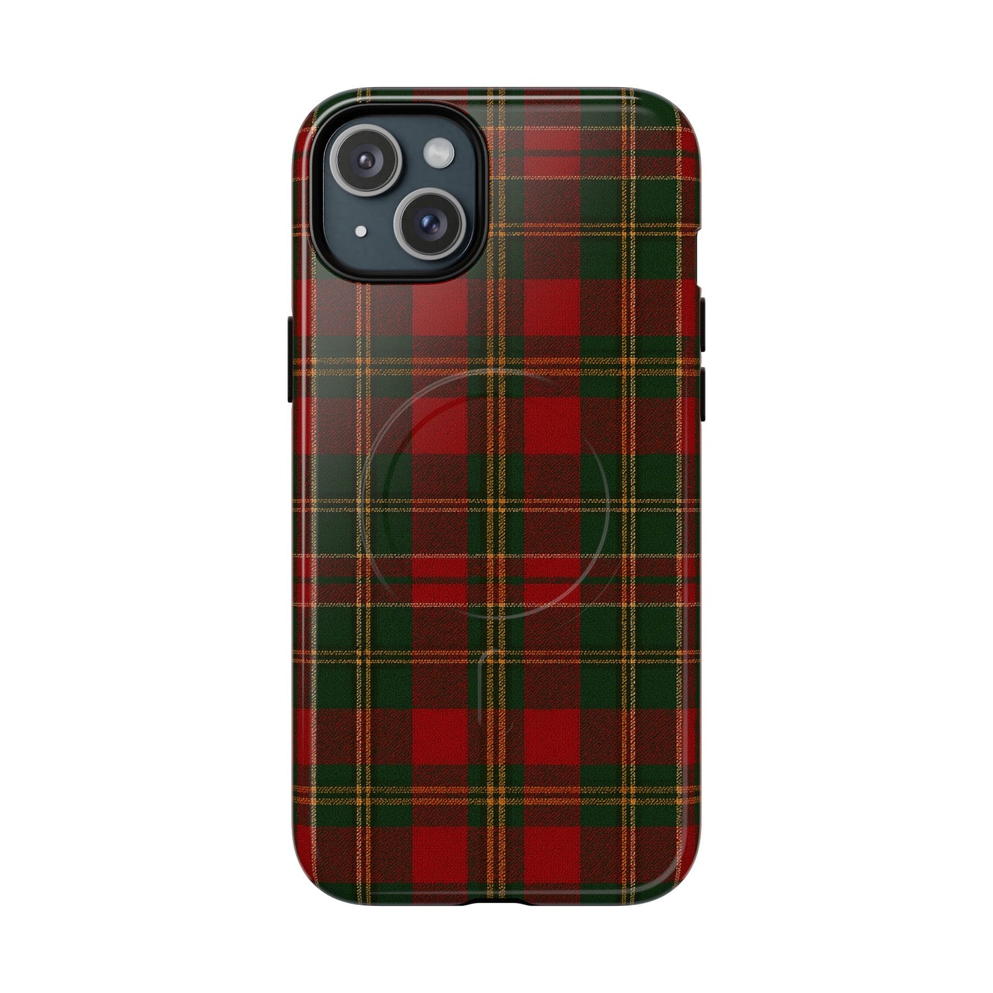 Plaid Holiday iPhone Case — Red & Green Tartan (MagSafe compatible)
