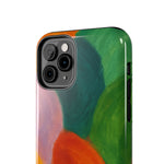 Abstract Color Wave Tough Phone Case — Bold Orange & Green Protective Phone Cover  Shamo's