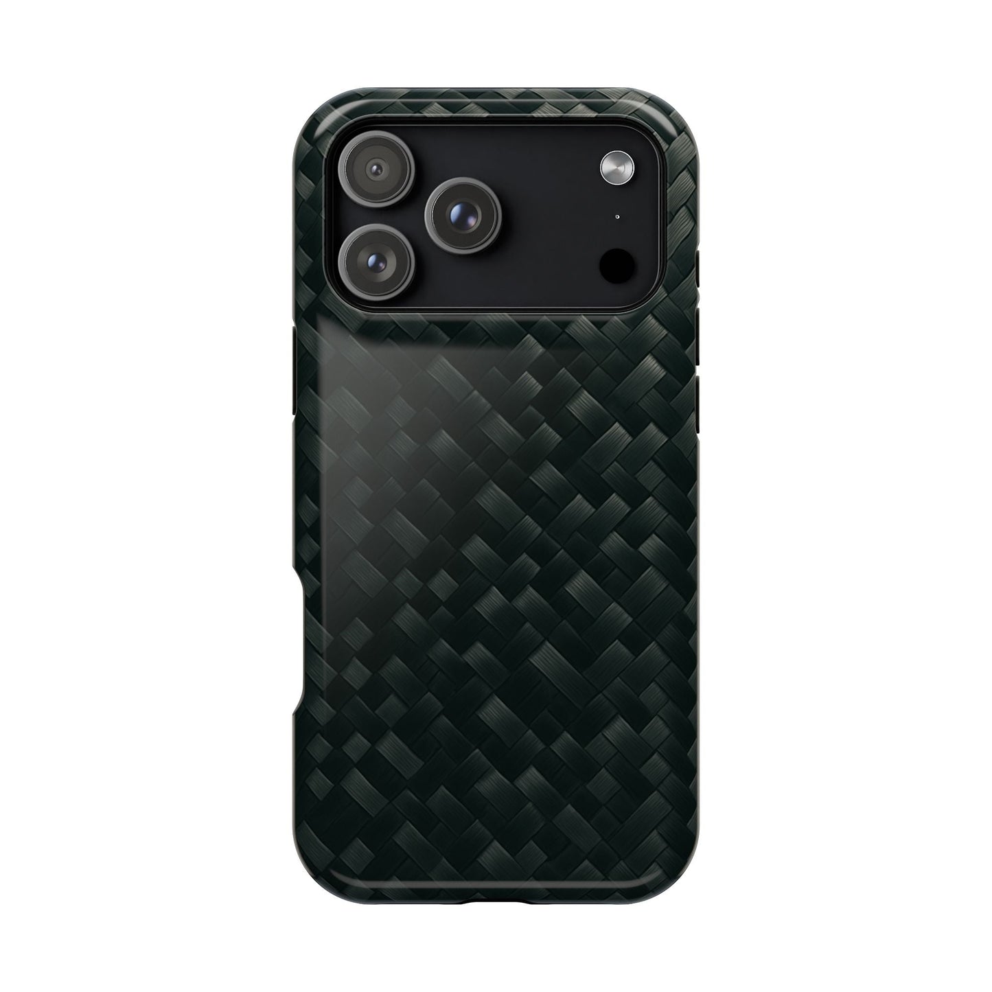 Dark Carbon Fiber Texture Magnetic Impact-Resistant iPhone Case | MagSafe compatible  Shamo's iPhone 17 Pro Max / Glossy