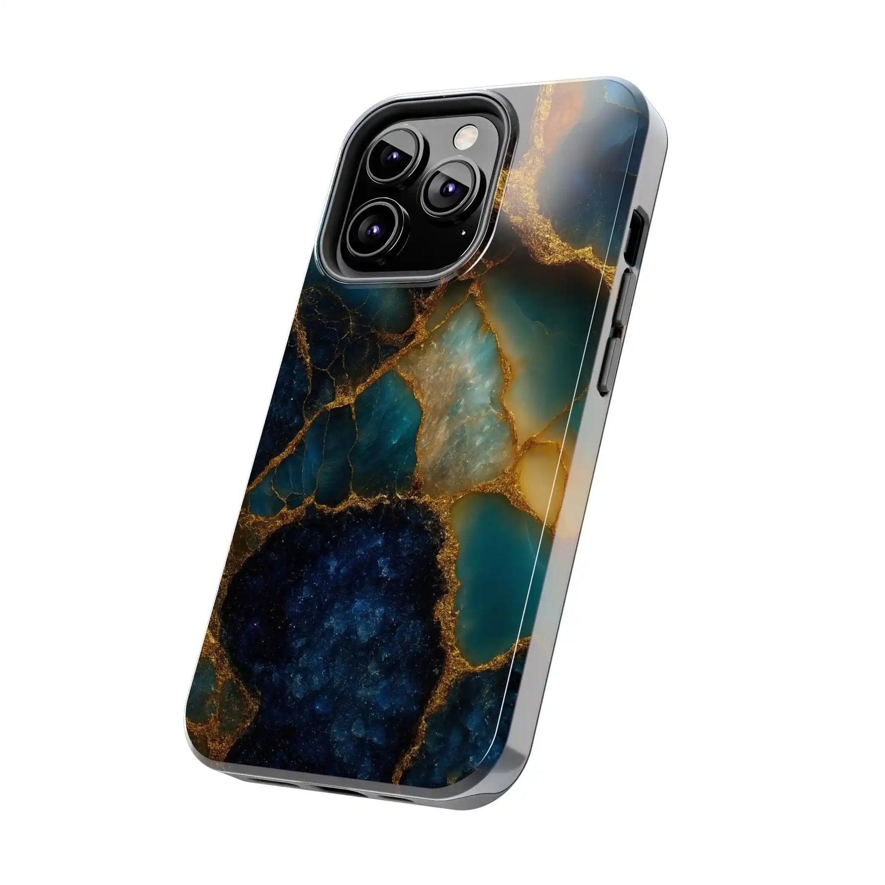 Blue Gold Agate Tough Phone Case Marble Stone Design  Shamo's
