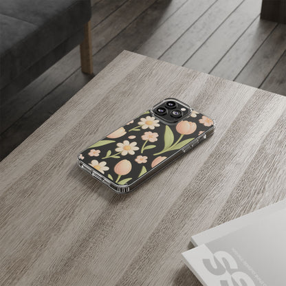 Floral Impact-Resistant Clear iPhone Case - Shamo's