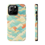 Ocean Wave Tough Phone Case — Pastel Retro Surf Pattern  Shamo's iPhone 13 Pro