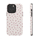 Rosebud Floral Tough iPhone Case — Pink Vintage Flower Protective Cover - iPhone 14 Pro Max - Shamo's