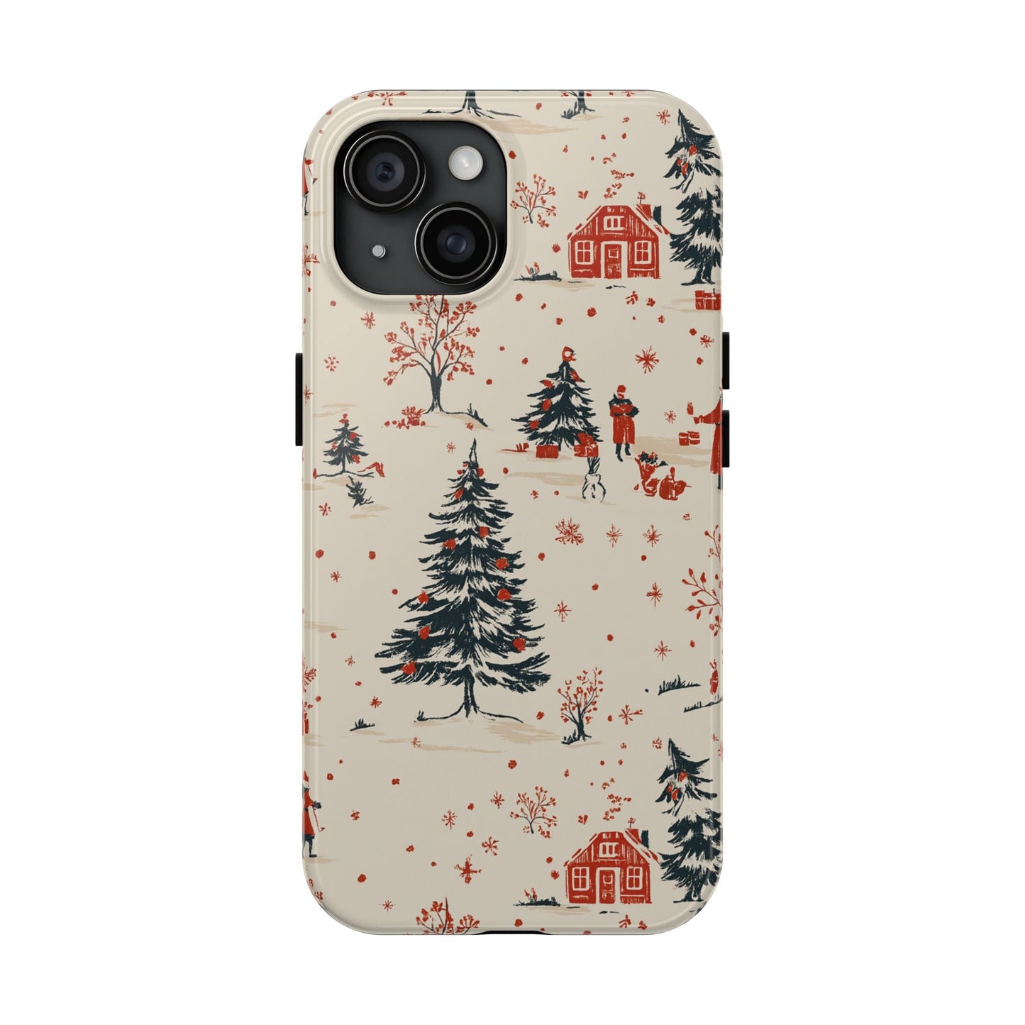 Winter Village Holiday Tough iPhone Case — Vintage Holidays & Snow Scene