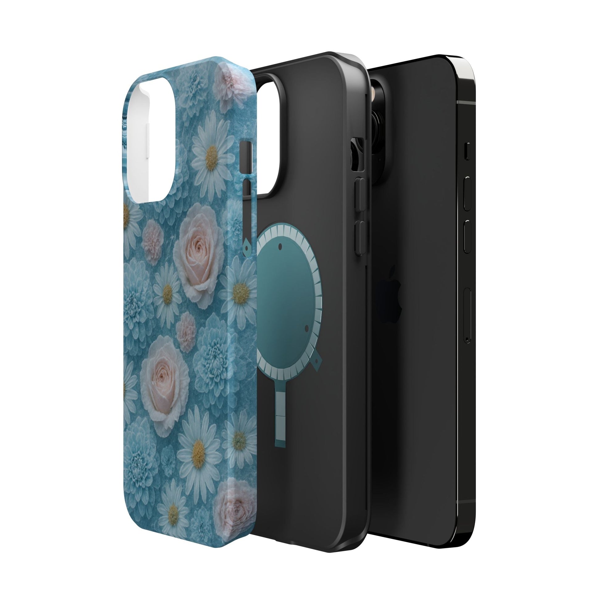 Frozen Floral Rose & Daisy Impact iPhone Case | MagSafe compatible  Shamo's