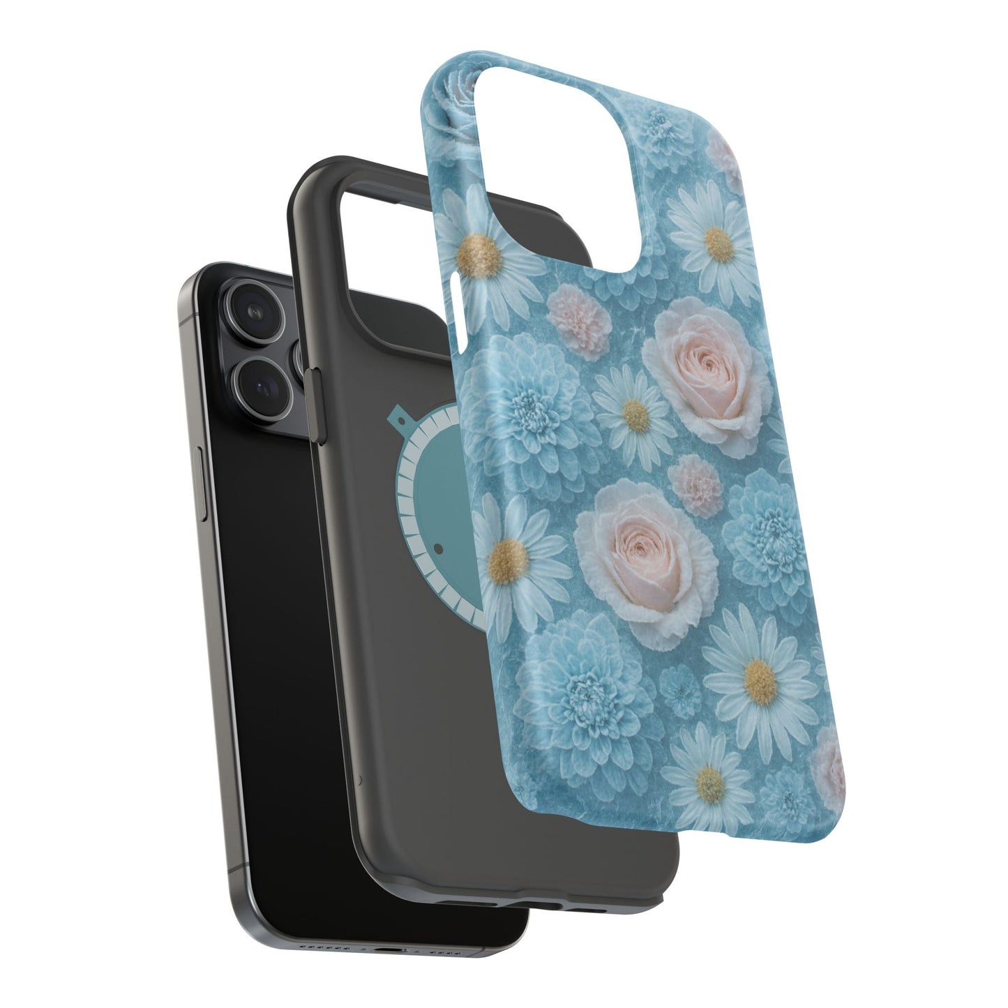 Frozen Floral Rose & Daisy Impact iPhone Case | MagSafe compatible  Shamo's