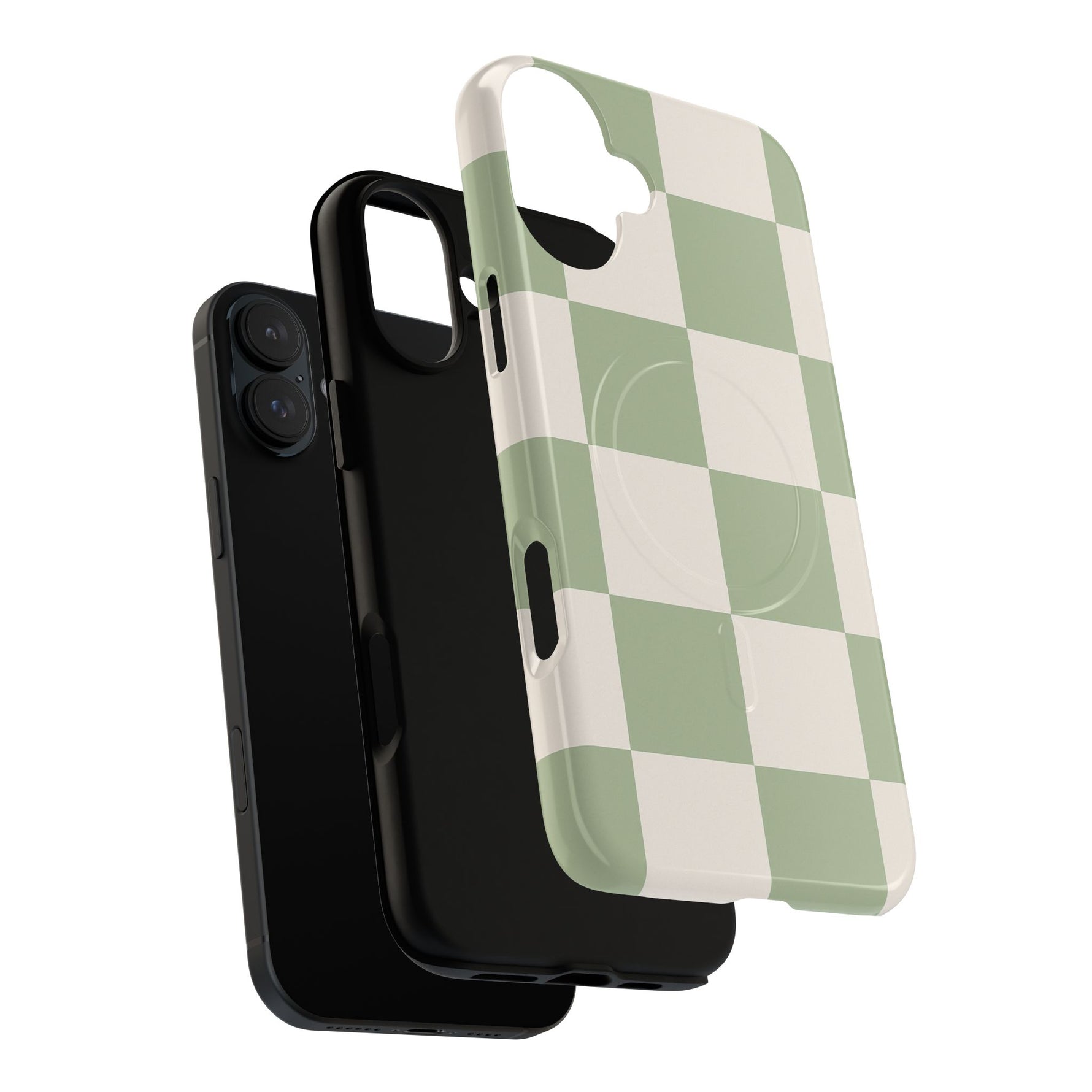 Sage Checkerboard Tough iPhone Case - Compatible with MagSafe - Shamo's