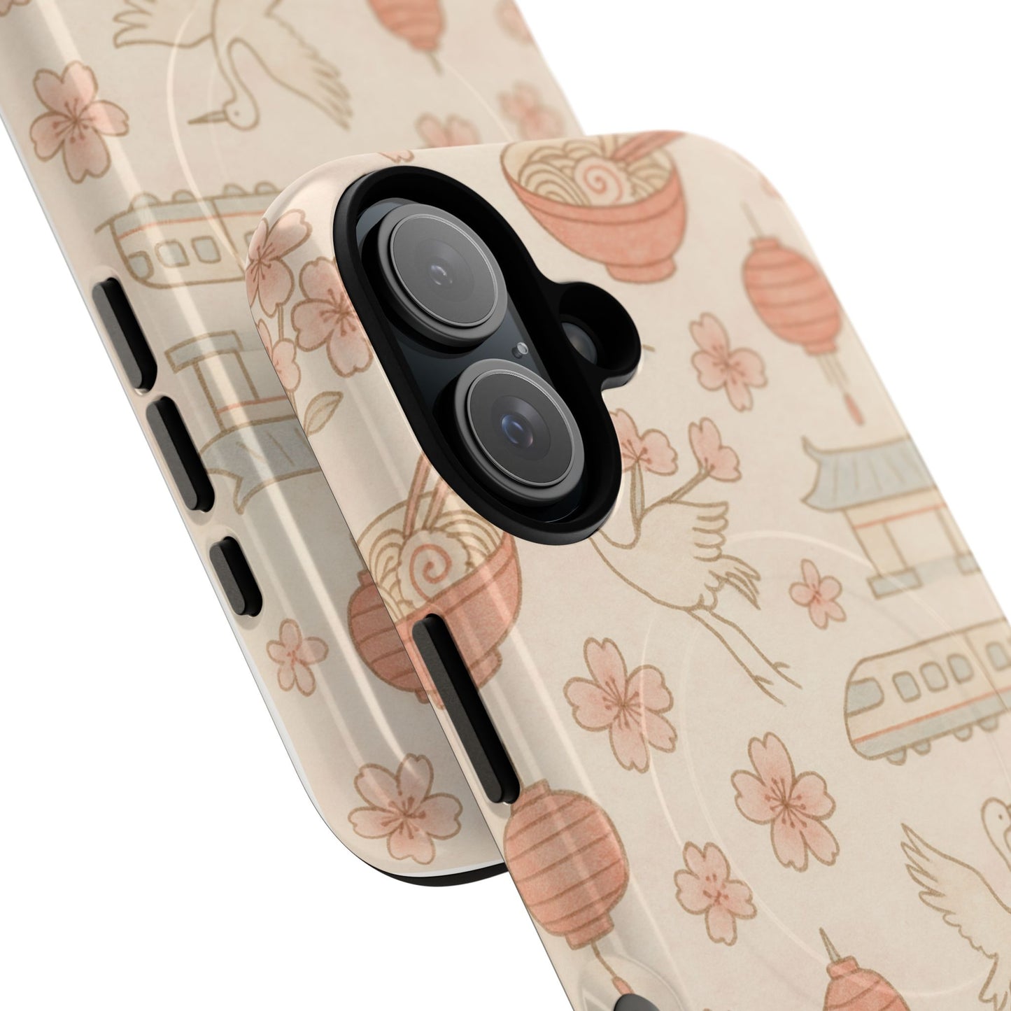 Japan Hand-Drawn Cherry Blossom iPhone Case with MagSafe