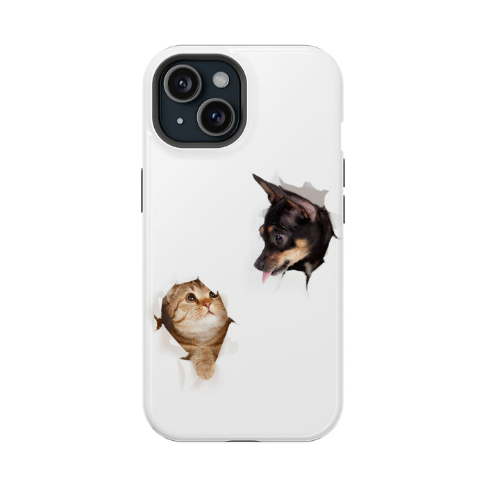 Impact-Resistant Cases with a cat and a dog