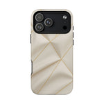 Beige Gold Geometric Luxury Series iPhone Case with MagSafe - Shamo's