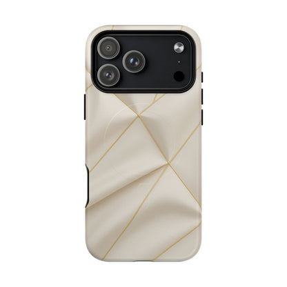 Beige Gold Geometric Luxury Series iPhone Case with MagSafe - Shamo's