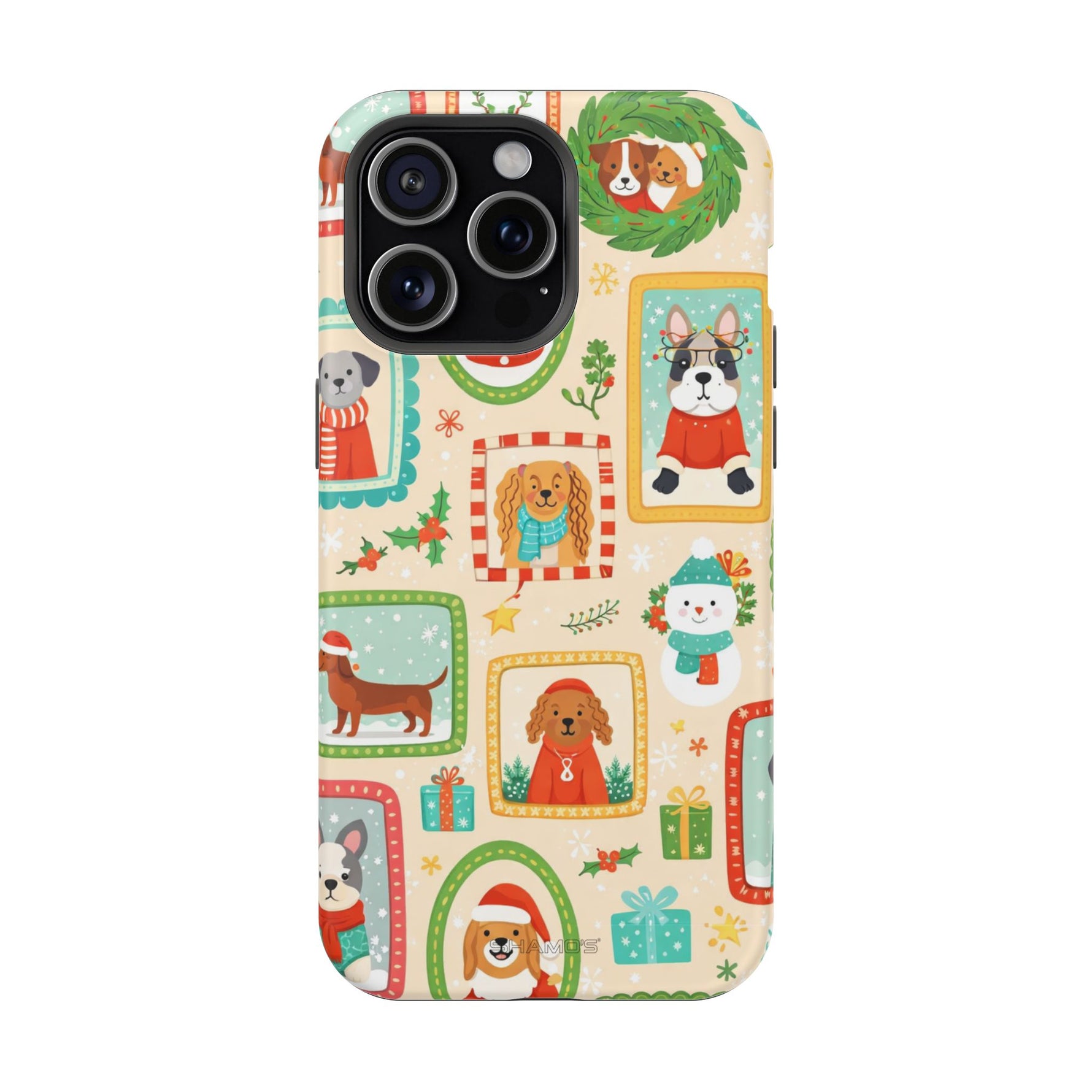 Cute Holiday Dogs MagSafe Compatible Impact-Resistant Phone Case - iPhone 15 Pro Max / Matte - Shamo's