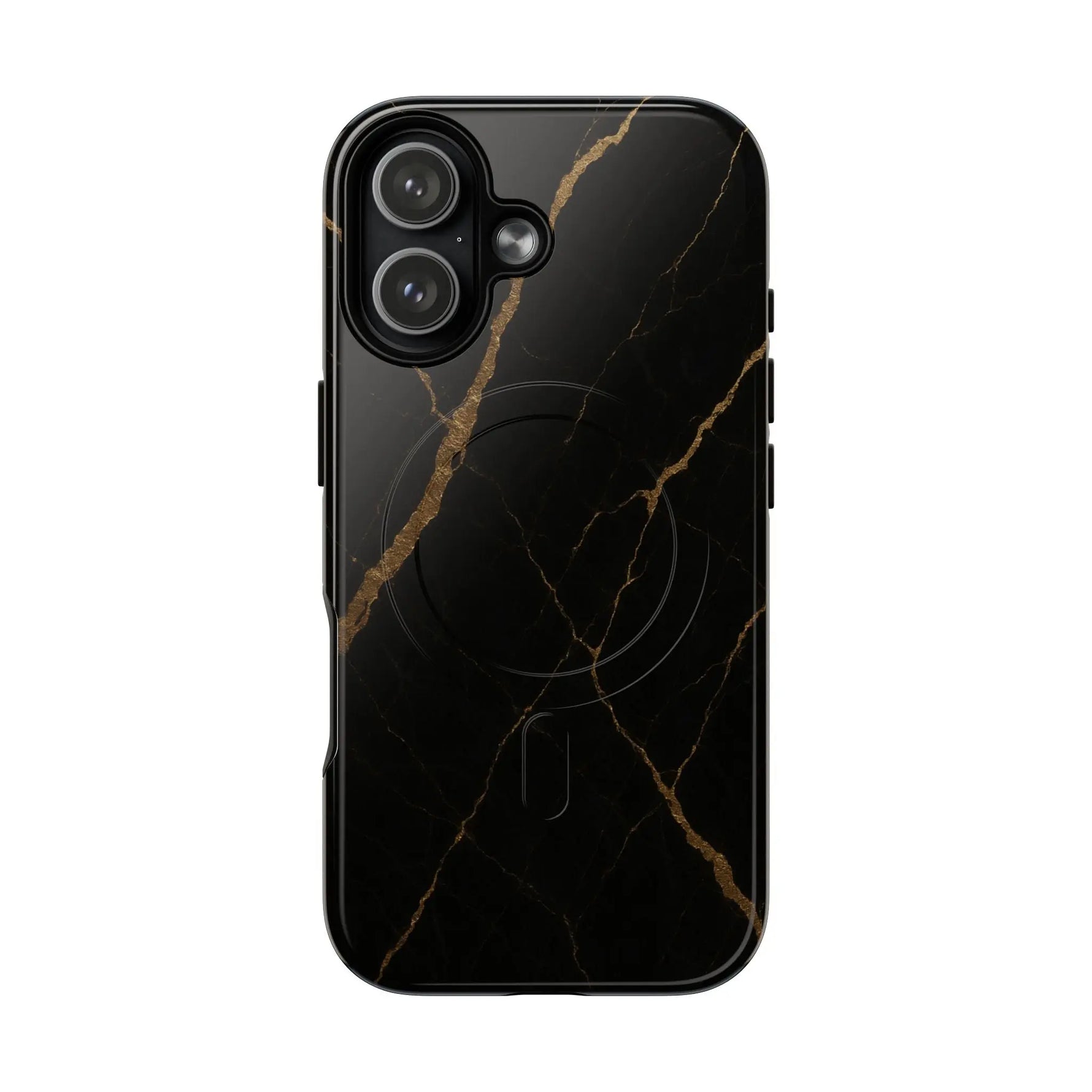 Black & Gold Marble iPhone Case with MagSafe - Shamo's