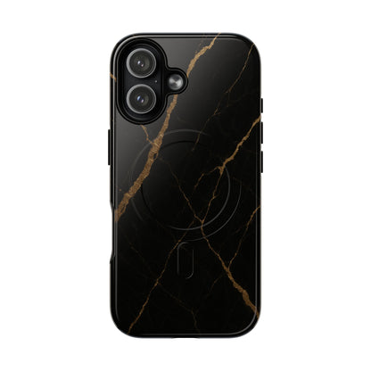 Black & Gold Marble iPhone Case with MagSafe - Shamo's