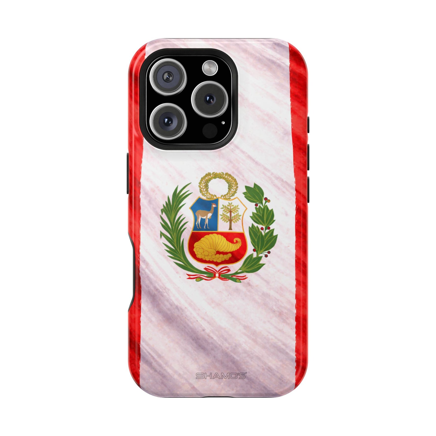 Peru Flag Magnetic Impact-Resistant Phone Case, Protective Patriotic Design, MagSafe Compatible - iPhone 16 Pro / Glossy - Shamo's