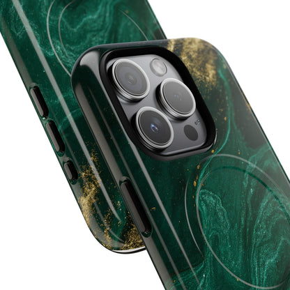 Emerald Marble with Gold Veins iPhone Case | with MagSafe  Shamo's