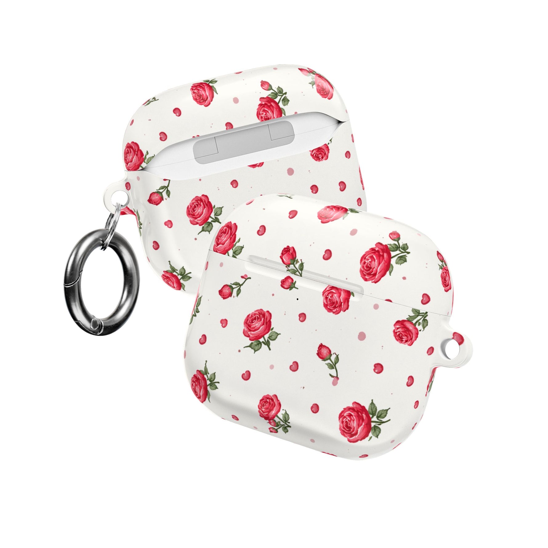 Floral Rose Pattern AirPod Case — Vintage Pink Rose Protective Cover - AirPods Pro Gen 1 / White / Glossy - Shamo's