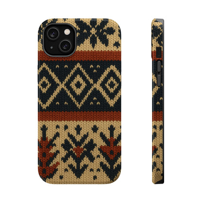 Nordic Knit Pattern MagSafe Impact-Resistant iPhone Case