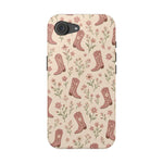Floral Boots MagSafe Phone Case, glossy iPhone 16e, rear view