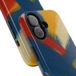 Abstract Brushstroke Tough Phone Case — Colorful Red, Blue & Yellow Protective Cover  Shamo's