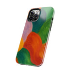 Abstract Color Wave Tough Phone Case — Bold Orange & Green Protective Phone Cover  Shamo's