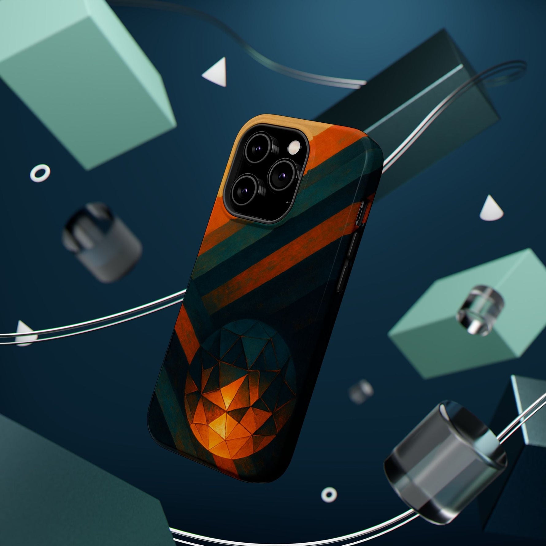 “Geometry of Becoming” Abstract iPhone MagSafe Case — Magnetic Impact-Resistant  Shamo's