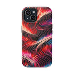 Abstract Red Wave Magnetic Impact-Resistant Phone Case | MagSafe
