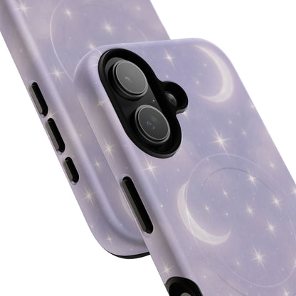 Celestial Lavender iPhone Case — Moon & Stars MagSafe Compatible