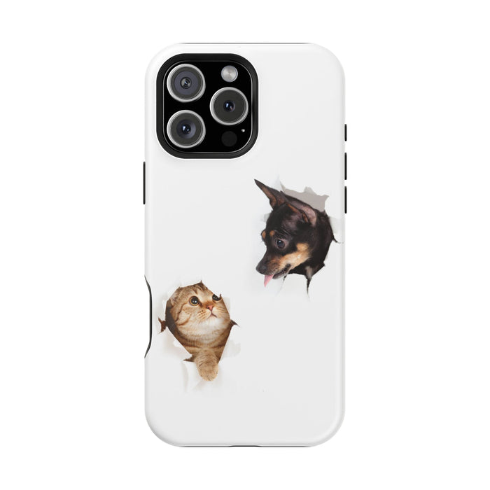 Impact-Resistant Cases with a cat and a dog