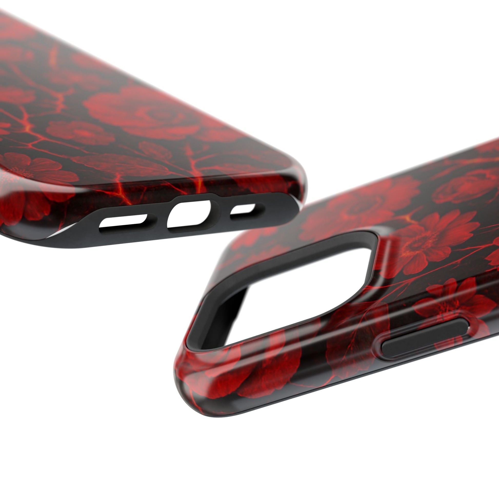 Melted Lava Dark Red Floral iPhone Case — MagSafe Compatible  Shamo's