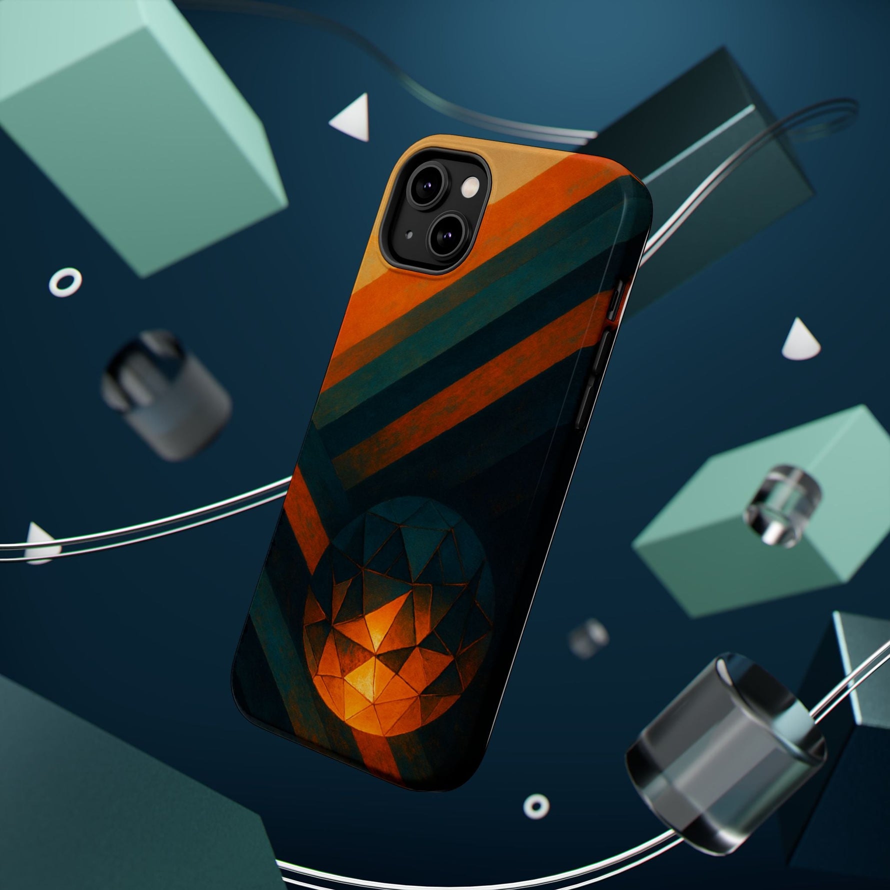 “Geometry of Becoming” Abstract iPhone MagSafe Case — Magnetic Impact-Resistant  Shamo's