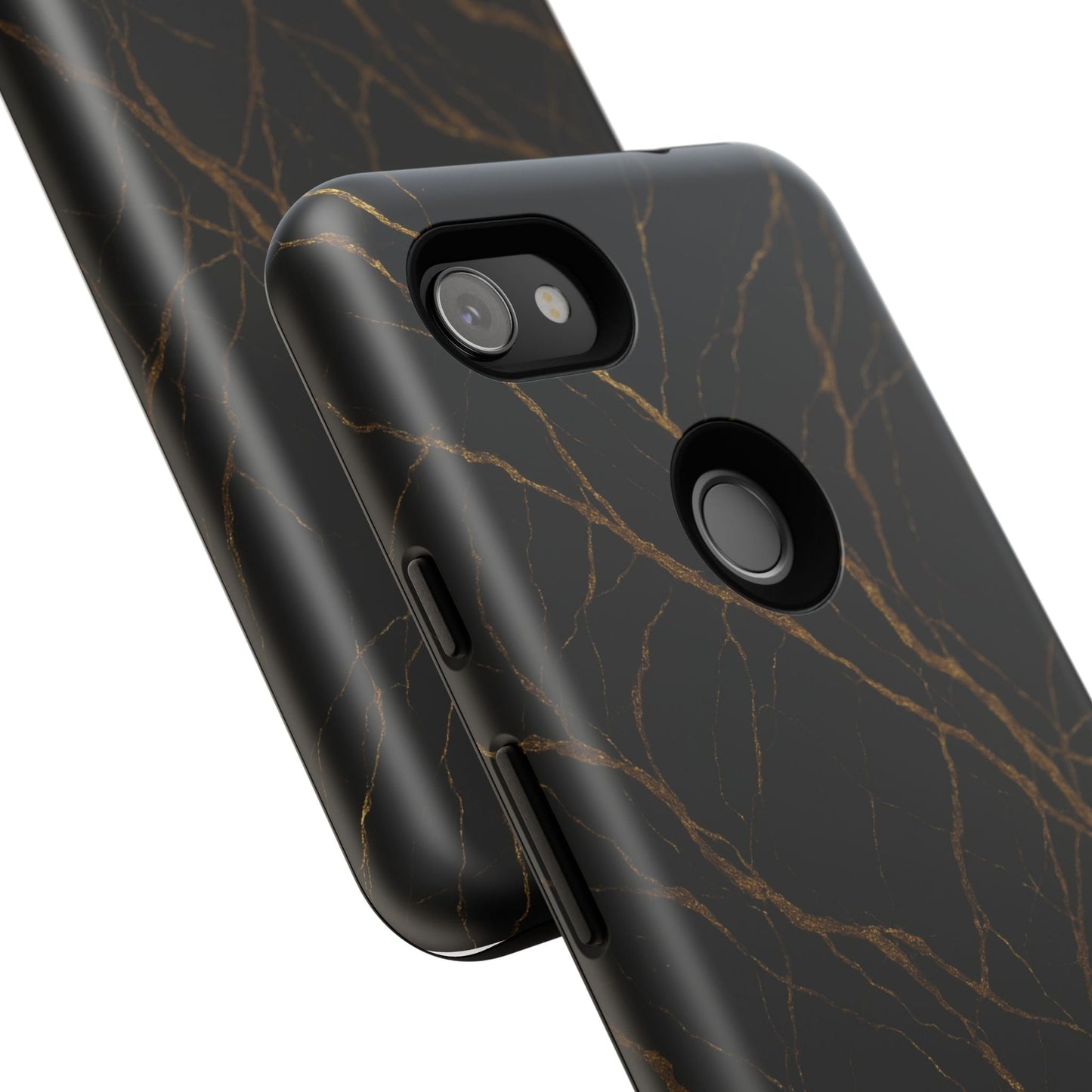Black Marble Tough iPhone Case