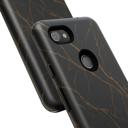 Black Marble Tough iPhone Case