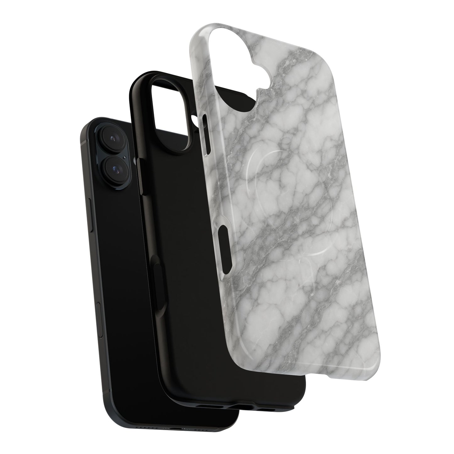 Silver Mist Marble iPhone Case with MagSafe