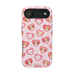 Pink Puppy Heart Pattern MagSafe Impact-Resistant iPhone Case, Valentine Phone Cover