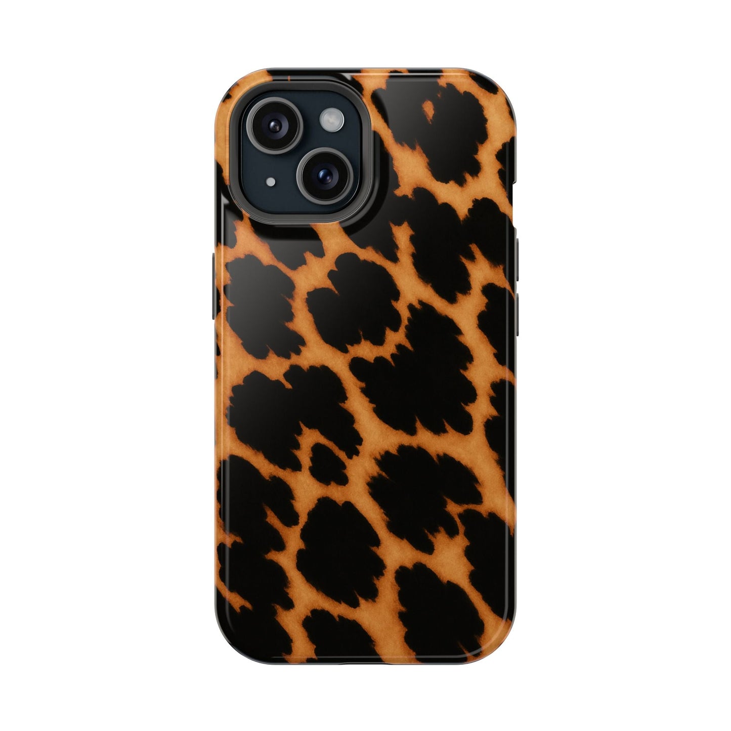 Leopard Print Impact-Resistant iPhone Case with MagSafe compatibility