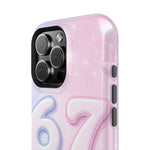 6 7 Viral TikTok Trend Pastel Aesthetic Magnetic Impact-Resistant iPhone Case, Personalizable Text and MagSafe Compatible