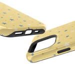 Prairie Stars – Yellow and Blue Star MagSafe Phone Case, glossy square triple-camera Pro model, port openings and edge details