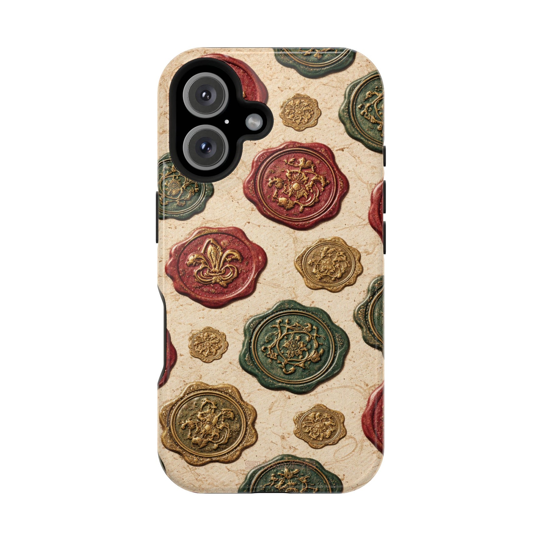 Vintage Wax Seal Pattern Magnetic Impact-Resistant Phone Case with MagSafe Compatibility