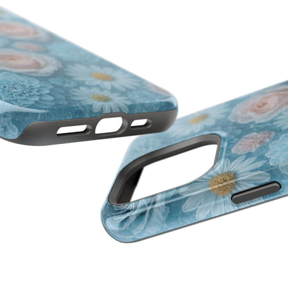 Frozen Floral Rose & Daisy Impact iPhone Case | MagSafe compatible  Shamo's